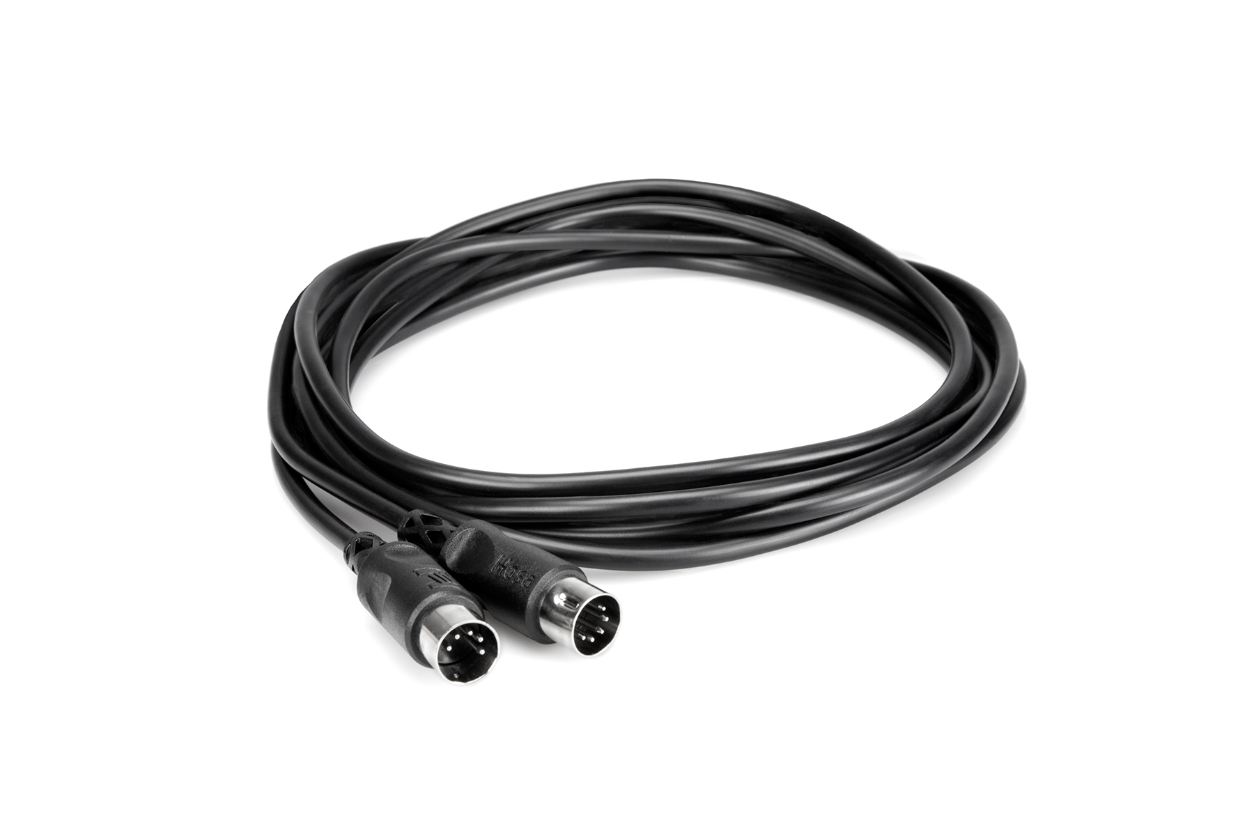 Hosa MID-310RR Câble MIDI avec connecteurs DIN coudés à 5 broches Noir 3 m 