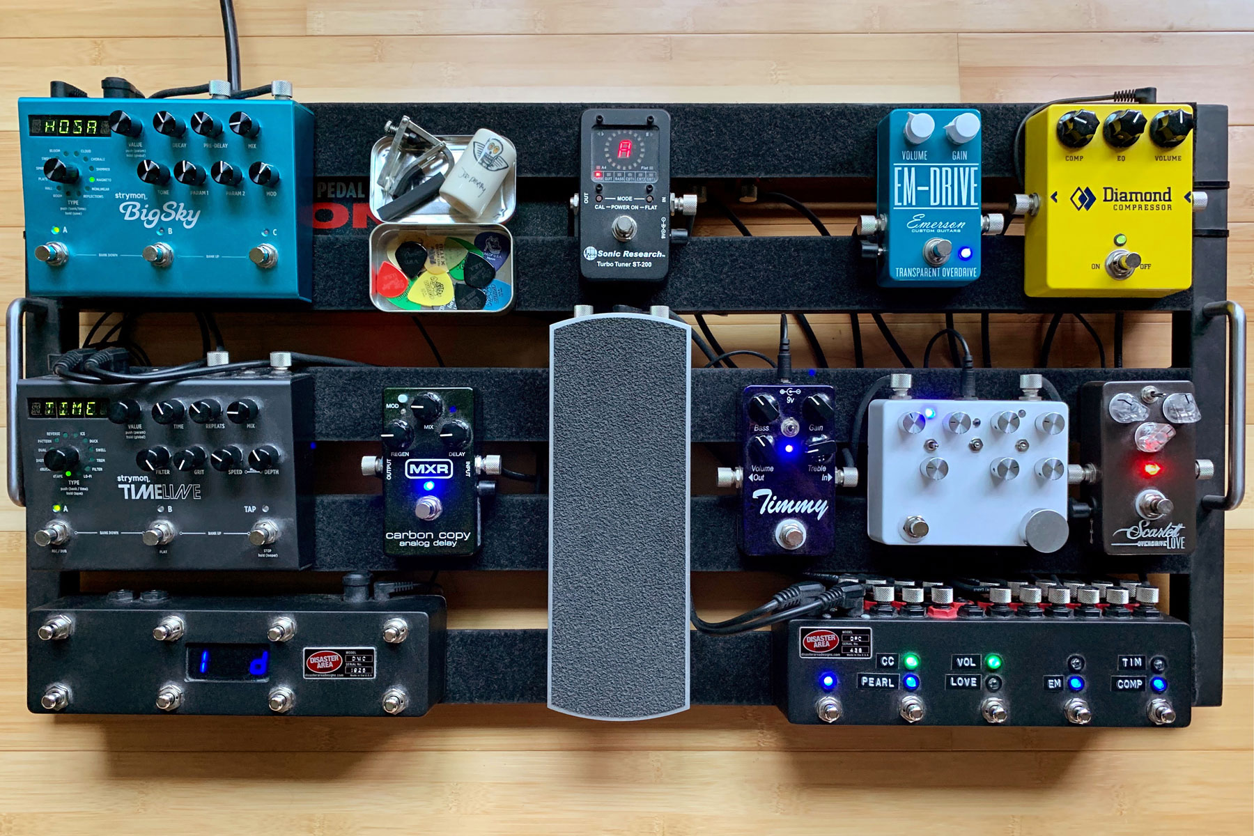 setting up a guitar pedal board