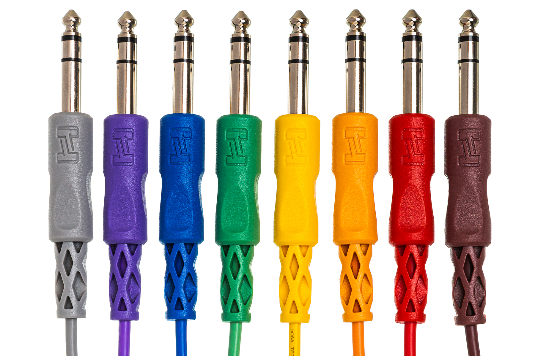Hosa – Lot De 8 Câbles Audio équilibrés TTS-830 – TT TRS Vers TT TRS, 0,3 M – Pour Studio, Scène, Connexions Professionnelles