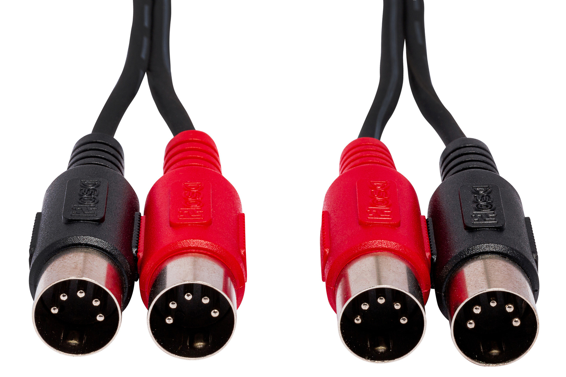 RED PERFECT CIRCUIT Hosa MID-305RD 5-Pin DIN MIDI CABLE 5FT 
