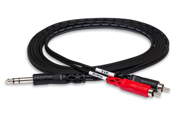 Hosa STP-202 Insert Cable – 1/4" TRS To Dual 1/4" TS, 6.5 Ft, Black, Studio Grade