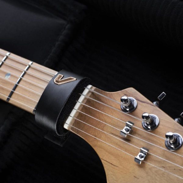 Gruv Gear FretWraps Dekade Edition String Muter attached to neck of guitar