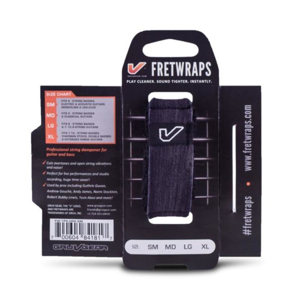 Gruv Gear FretWraps String Muter shown in packaging on white background