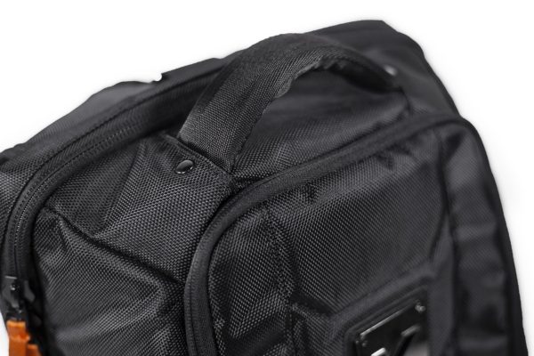 Gruv Gear Club Bag Tech Backpack in Classic Black/Orange top handle