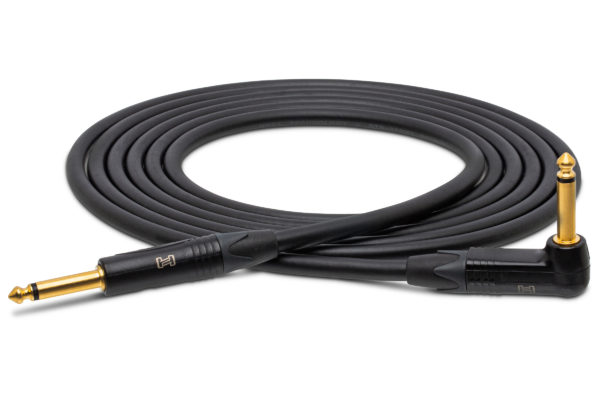 CGK-000R Edge Guitar Cable Straight to Right-angle on white background