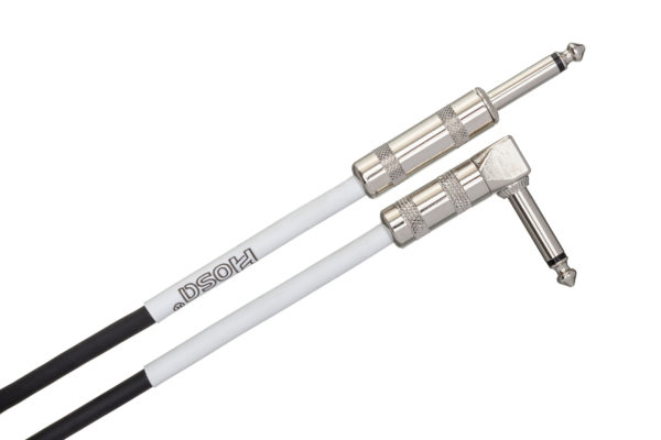 GTR-200R Guitar Cable Straight to Right-angle connectors on white background