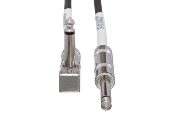 GTR-200R Guitar Cable Straight to Right-angle connectors on white background
