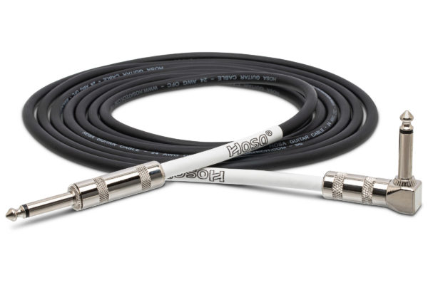 GTR-200R Guitar Cable Straight to Right-angle on white background