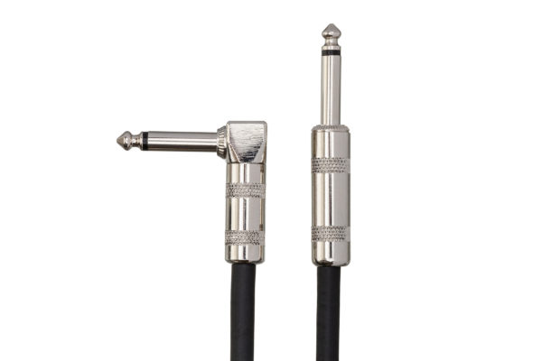 GTR-518R Tweed Guitar Cable Straight to Right-angle connectors on white background