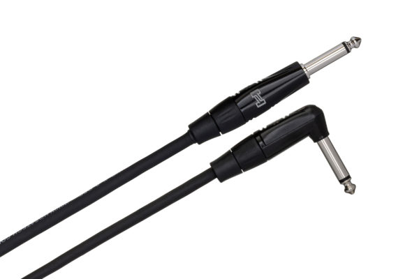 HGTR-000R Pro Series Guitar Cable Straight to Right-angle connectors on white background