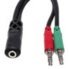 YMM-107 Headset/Mic Breakout Cable connectors on white background