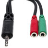 YMM-108 Headset/Mic Breakout Cable connectors on white background